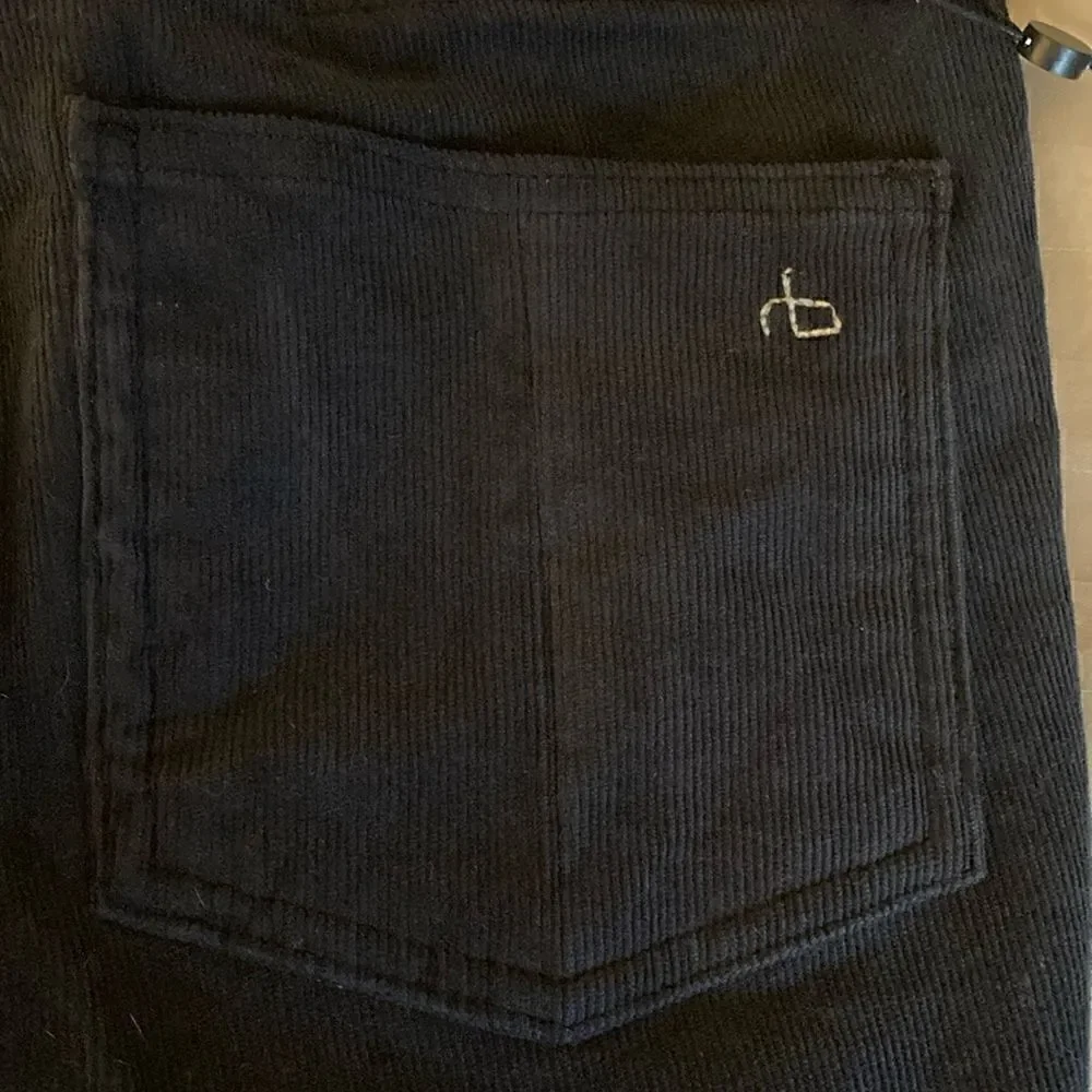Rag & Bone NWT High Rise Skinny 5 Pocket Style Black Corduroy Pant. Size 26.